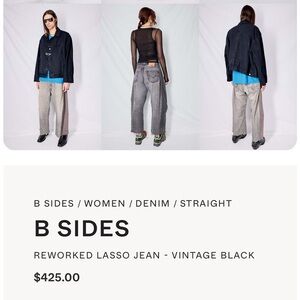 B Sides reworked lasso jeans black size 27